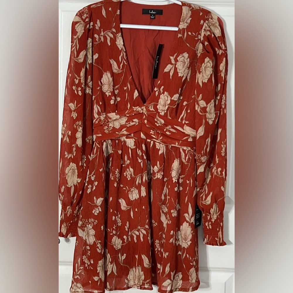 Lulu's Scarlet Floral Mini Dress - Picture 5 of 11